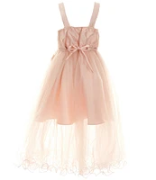 Bonnie Jean Big Girls 7-16 Sleeveless Flower-Appliqued/Tulle-Overlay-Skirted Mikado Ballgown