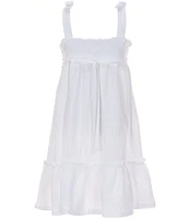 Bonnie Jean Big Girls Sleeveless Geometric-Crocheted-Bodice Gauze Empire Waist Dress