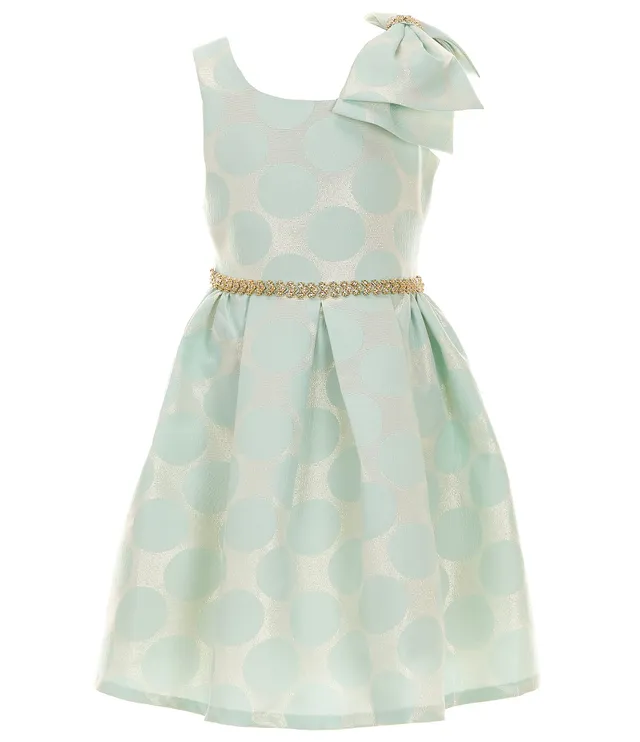 Bonnie Jean Big Girls 7-16 Sleeveless One-Shoulder Patterned Metallic  Jacquard Fit & Flare Dress | Liberty Center