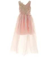 Bonnie Jean Big Girls 7-16 Sleeveless Sequin-Embellished Bodice/Tulle-Skirted Ballgown