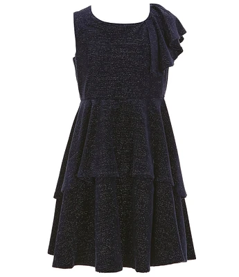 Bonnie Jean Big Girls 7-16 Sleeveless Sparkle-Knit Fit & Flare Dress