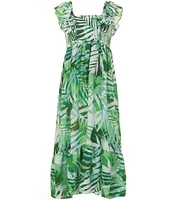 Bonnie Jean Big Girls 7-16 Sleeveless Tropical-Printed Long Dress
