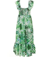 Bonnie Jean Big Girls 7-16 Sleeveless Tropical-Printed Long Dress