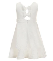 Bonnie Jean Big Girls 7-16 Textured Bow Back Round Neck Sleeveless Knit Skater Dress