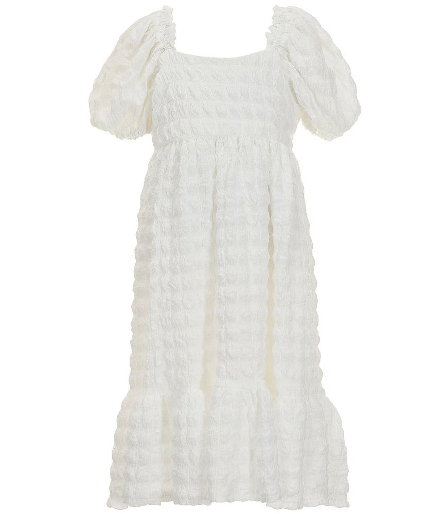 Bonnie Jean Big Girls 7-16 Textured Knit Smocked Ruffled Dress