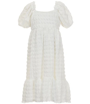 Bonnie Jean Big Girls 7-16 Textured Knit Smocked Ruffled Dress