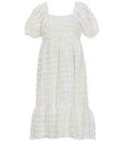 Bonnie Jean Big Girls 7-16 Textured Knit Smocked Ruffled Dress