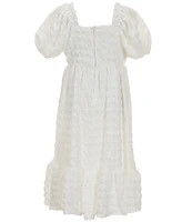 Bonnie Jean Big Girls 7-16 Textured Knit Smocked Ruffled Dress