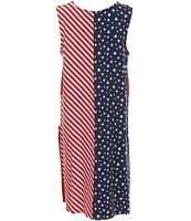 Bonnie Jean Big Girls Plus Size 14.5-20.5 Americana Stars & Stripes Shift Dress