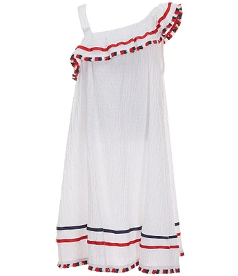 Bonnie Jean Big Girls Plus Size 14.5-20.5 Clip Dot Fringe Trim Dress