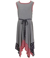Bonnie Jean Big Girls Plus Size Sleeveless Heather Knit Hanky Sundress