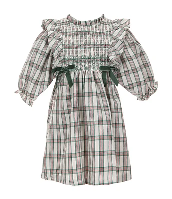 Bonnie Jean Little Girls 2T-6X 3/4-Sleeve Plaid Fit & Flare Dress