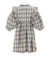 Bonnie Jean Little Girls 2T-6X 3/4-Sleeve Plaid Fit & Flare Dress