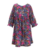 Bonnie Jean Little Girls 2T-6X Dolman-Sleeve Floral-Printed Float Dress