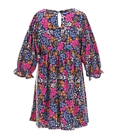 Bonnie Jean Little Girls 2T-6X Dolman-Sleeve Floral-Printed Float Dress