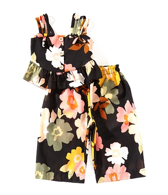 Bonnie Jean Little Girls 2T-6X Floral Printed Top & Matching Pants Set