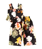 Bonnie Jean Little Girls 2T-6X Floral Printed Top & Matching Pants Set