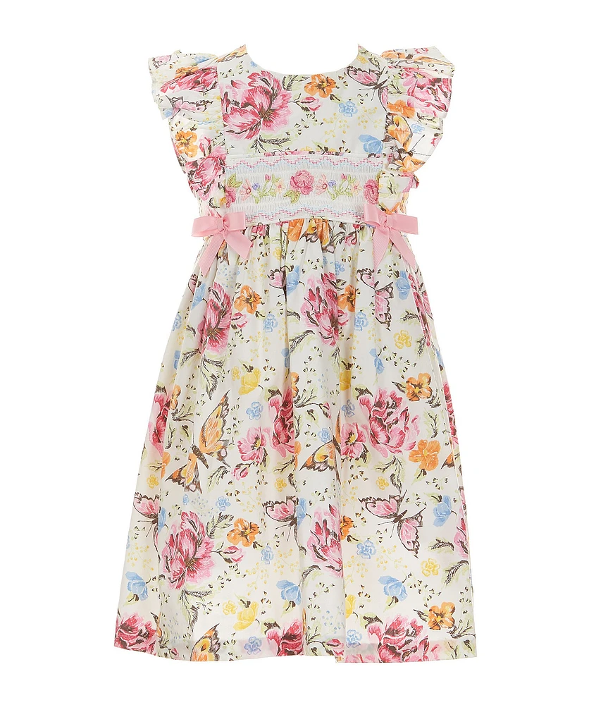 Bonnie Jean Little Girls 2T-6X Floral/Butterfly-Printed Fit-And-Flare Dress