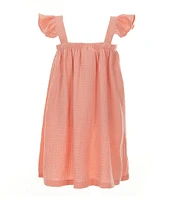 Bonnie Jean Little Girls Flutter-Sleeve Crocheted-Trimmed Dress