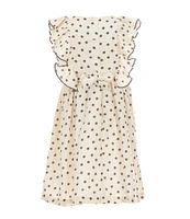 Bonnie Jean Little Girls Flutter-Sleeve Polka-Dot Gauze Fit-And-Flare Dress