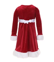 Bonnie Jean Little Girls 2T-6X Long Sleeve Santa Velvet Dress