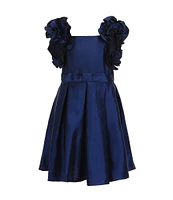 Bonnie Jean Little Girls 2T-6X Ruffle Sleeve Fit & Flare Shantung Dress