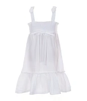 Bonnie Jean Little Girls 2T-6X Sleeveless Geometric-Crocheted-Bodice/Pleated Skirted Gauze Fit-And-Flare Dress