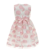 Bonnie Jean Little Girls 2T-6X Sleeveless Mixed-Media Dotted/Shadow-Stripe Fit & Flare Dress