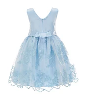 Bonnie Jean Little Girls 2T-6X Sleeveless Satin/Sequin-Embellished & Embroidered-Skirted Fit & Flare Dress