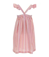 Bonnie Jean Little Girls 2T-6X Smocked Flamingo Embroidered Stripe Seersucker Sundress