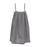 Bonnie Jean Little Girls 2T-6X Tie Shoulder Smocked Strawberry Embroidery Gingham Seersucker Sundress