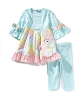Bonnie Jean Little Girls Bunny Tail Applique Seersucker Two Piece Set