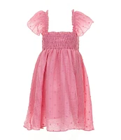 Bonnie Jean Little Girls Flutter-Sleeve Smocked-Bodice Midi Dress