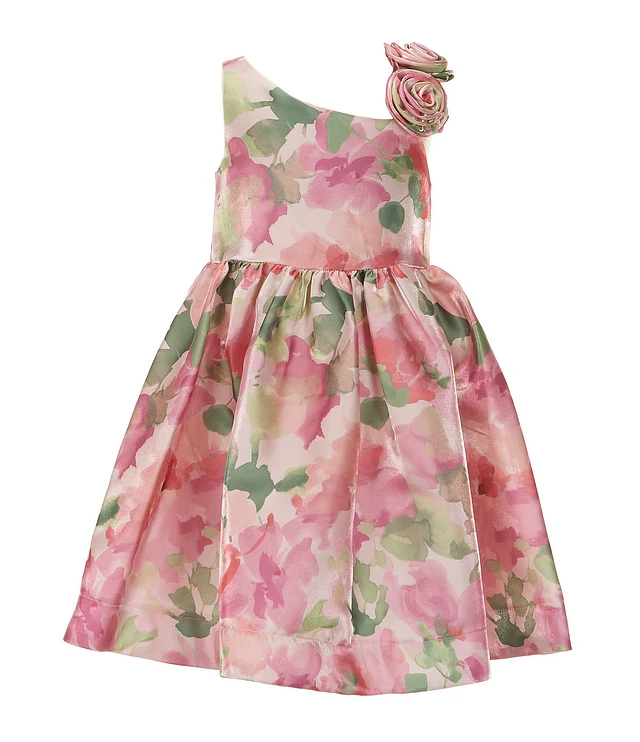 Bonnie Jean Little Girls Sleeveless Floral-Printed Fit & Flare Mikado Dress  | Liberty Center