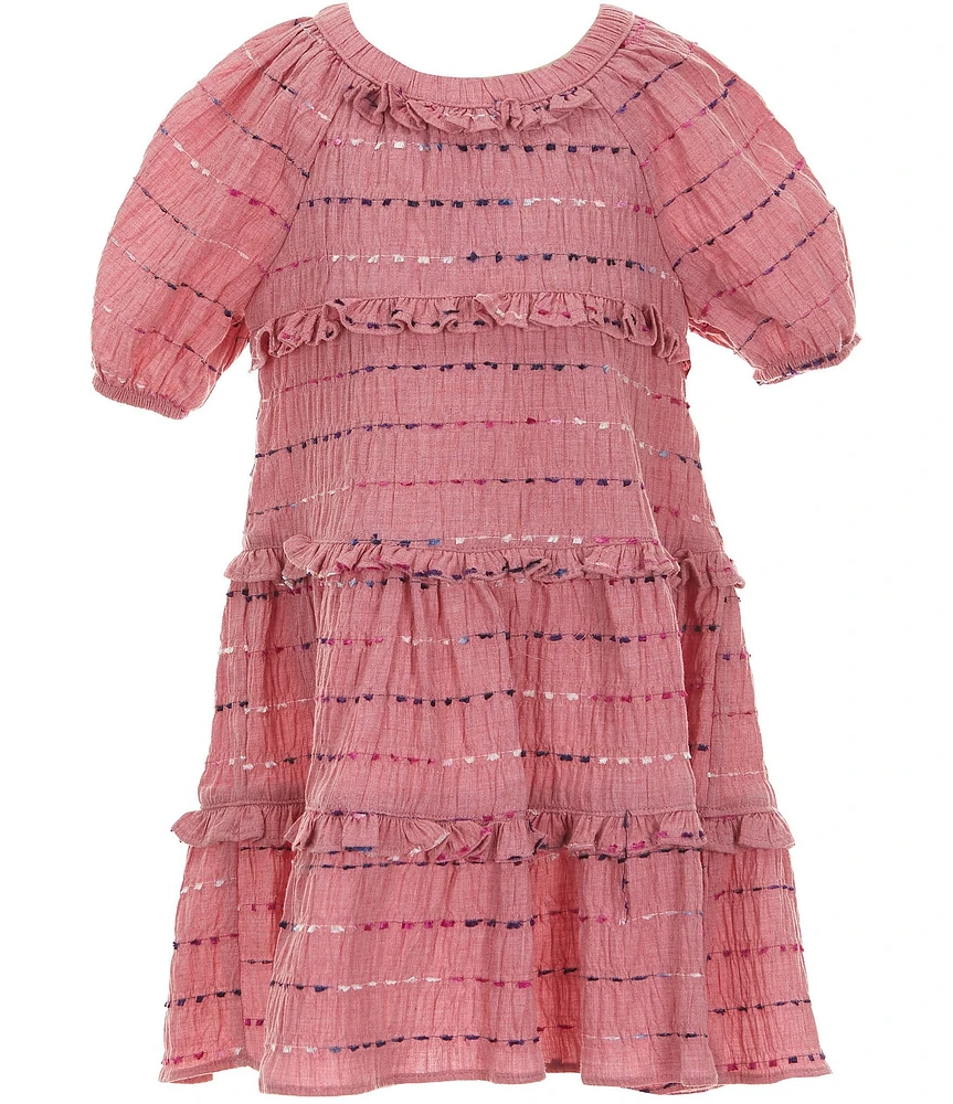 Bonnie Jean Little Girls Short-Sleeve Textured-Clip-Dot Dress