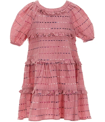 Bonnie Jean Little Girls Short-Sleeve Textured-Clip-Dot Dress