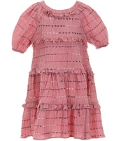 Bonnie Jean Little Girls Short-Sleeve Textured-Clip-Dot Dress