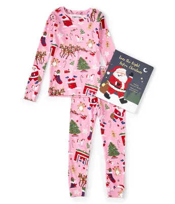 Books To Bed Girls 2-10 Twas The Night Before Christmas Two-Piece Pajamas & Book Set