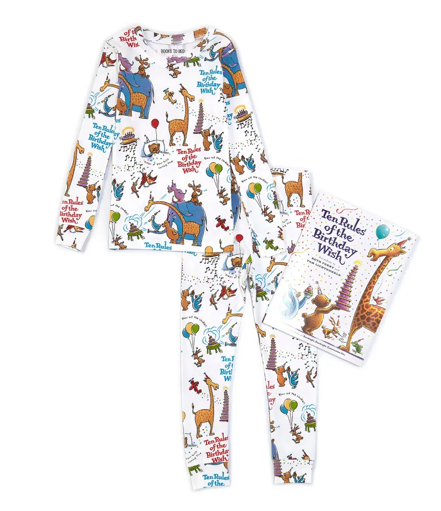 Books To Bed Kids 2-10 Ten Rules of the Birthday Wish Two-Piece Pajamas & Book Set