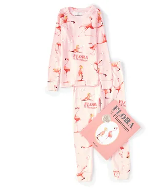Books To Bed Little Girls 2-6 Flora the Flamingo Two-Piece Pajamas & Book Set