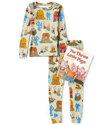 Books To Bed Little/Big Boys 2-10 3 little Pigs 3-Piece Pajamas & Book Set