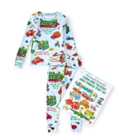 Books To Bed Little Boys 2-6 Cars & Trucks & Things That Go Pajamas & Book Set