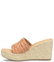 Born Aneesa Leather Platform Wedge Espadrille Slides