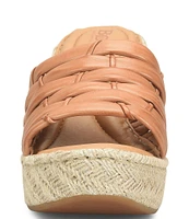 Born Aneesa Leather Platform Wedge Espadrille Slides