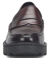 Born Carrera Leather Lug Sole Platform Penny Loafers