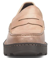 Born Carrera Leather Lug Sole Platform Penny Loafers