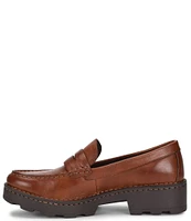 Born Carrera Leather Lug Sole Platform Penny Loafers