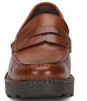 Born Carrera Leather Lug Sole Platform Penny Loafers