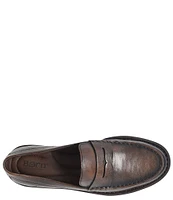 Born Carrera Leather Lug Sole Platform Penny Loafers