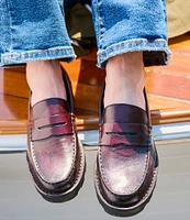 Born Carrera Leather Lug Sole Platform Penny Loafers